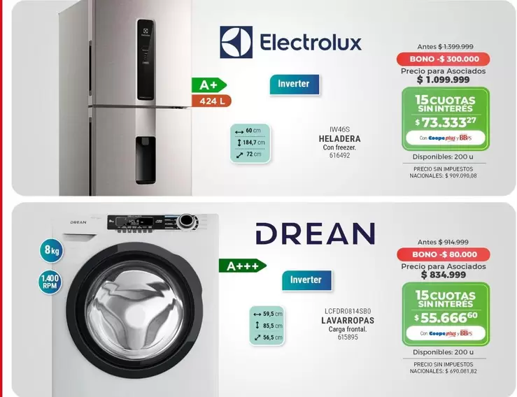 Electrolux - Heladera con Freezer