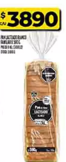 PAN LACTEO BLANCO FAMILIAR X 500G