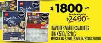 Dia - RAVIOLI VARIOS SABORES