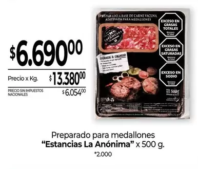 X$ - Preparado para medallones