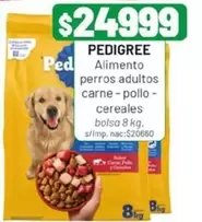Pedigree - Alimento perros adultos carne - pollo - cereales bolsa 8 kg.