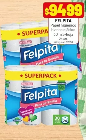 Felpita - FELPITA Papel higiénico blanco clásico