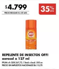Off - Repelente de Insectos aerosol