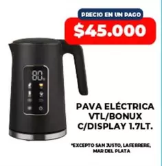 Bonux - PAVA ELÉCTRICA C/DISPLAY 1.7LT.