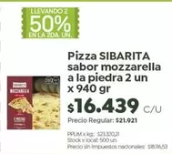Sibarita - Pizza MOZZARELLA a la piedra