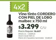 X$ - Vino tinto malbec
