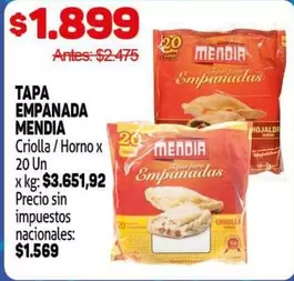 Mendia - Tapa Empanada