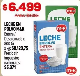 M&K - LECHE EN POLVO Entera / Descremada