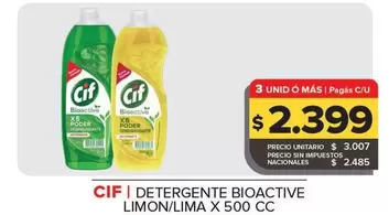 Cif - DETERGENTE BIOACTIVE LIMON/LIMA