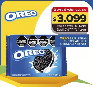 Oreo - GALLETITAS CHOCOLATE RELL