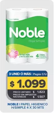 Noble - Papel Higienico H/Simple