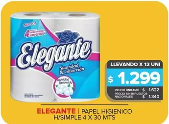 Elegante - PAPEL HIGIENICO H/SIMPLE