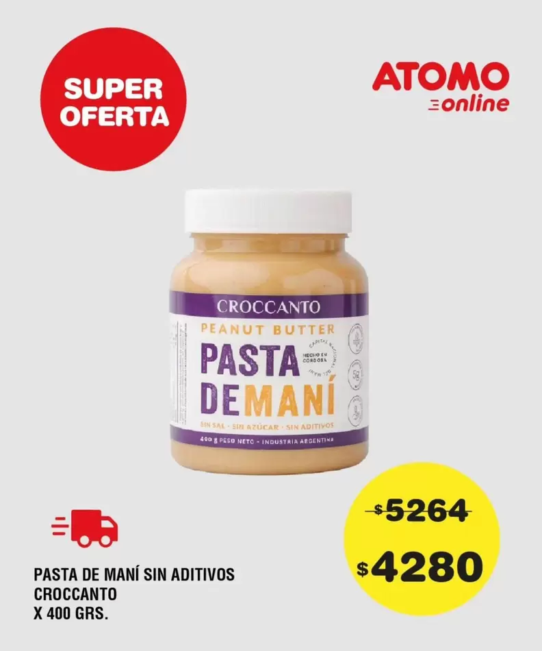 Atomo - PASTA DE MANÍ CROCCANTE