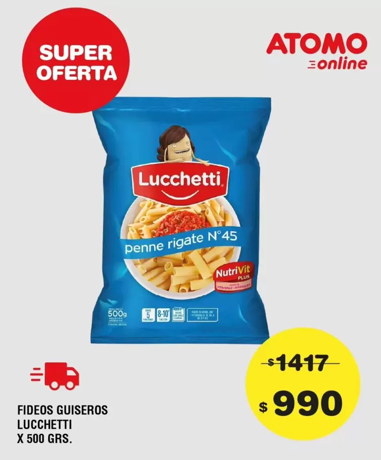 Atomo - Fideos Guiseros Penne rigate N° 45
