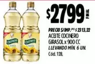 Cocinero - ACEITE COCINERO GIRASOL x 900 CC LLEVANDO MÍN. 6 UN Cód. 128