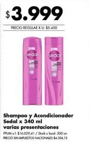 Sedal - Shampoo y Acondicionador