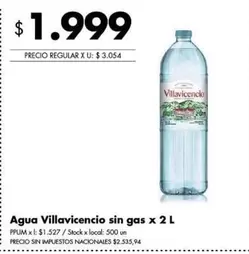 Villavicencio - Agua sin gas