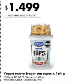 Tregar - Yogurt entero  con copos