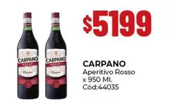 Carpano - Aperitivo Rosso x 950 Ml. Cód:44035