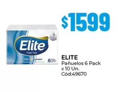 Elite - Pañuelos 6 Pack x10 Un. Cód:49670