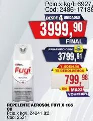 Fuyi - REPELENTE AEROSOL FUYI X 165 CC Cod: 2531
