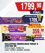 chocolinas - GALLETITAS CHOOCLINAS TODAS X 245/250 GR