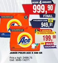 Ace - JABON POLVO ACE X 400 GR