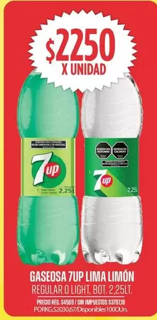 7Up - GASEOSA LIMA LIMÓN REGULAR O LIGHT