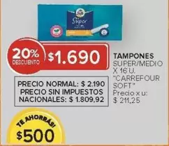 Carrefour - TAMPONES SUPER/MEDIO