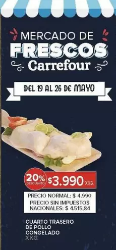Carrefour - CUARTO TRASERO DE POLLO CONGELADO