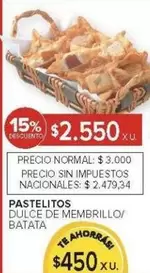 PASTELITOS DULCE DE MEMBRILLO/ BATATA