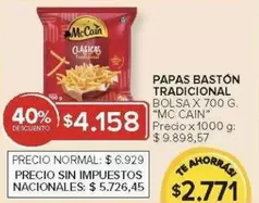 Mc Cain - PAPAS BASTON TRADICIONAL