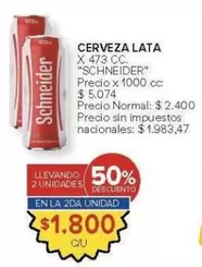 Schneider - CERVEZA LATA X 473 CC.