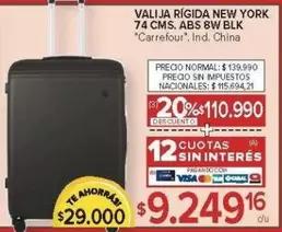 Carrefour - VALIJA RÍGIDA NEW YORK 74 CMS. ABS 8W BLK
