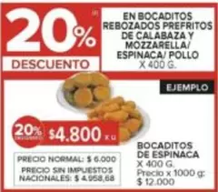 X$ - Bocaditos rebozados prefritos de calabaza y mozzarella/espinaca/pollo