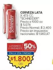 Schneider - CERVEZA LATA X 473 CC.