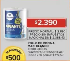 Gigante - ROLLO DE COCINA MAXI BLANCO X 200 PAÑOS