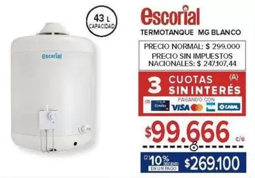 Escorial - TERMOTANQUE MG BLANCO