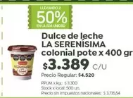 La Serenísima - Dulce de leche LA SERENÍSIMA colonial pote