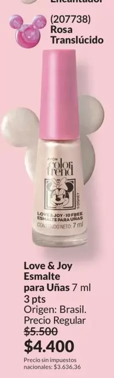Avon - Esmalte para Uñas (2077/38) Rosa Translúcido