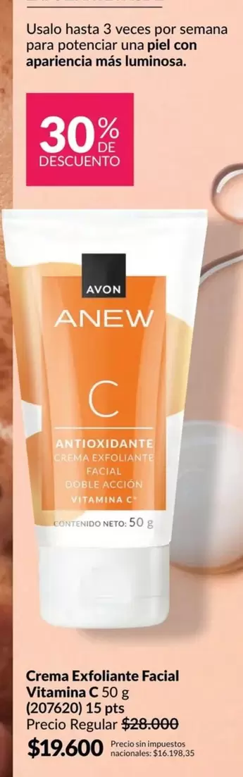 Avon - Crema Exfoliante Facial Vitamina C 50 g