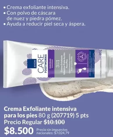 Avon - Crema Exfoliante intensiva para los pies 80 g (207719)