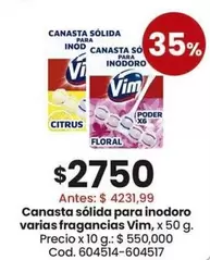 Vim - Canasta sólida para inodoro