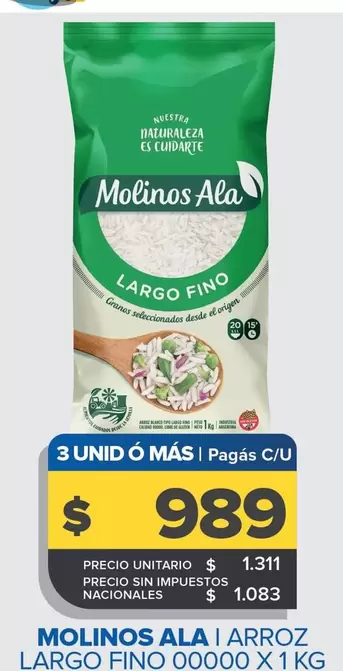Molinos Ala - ARROZ LARGO FINO 00000 X 1 KG