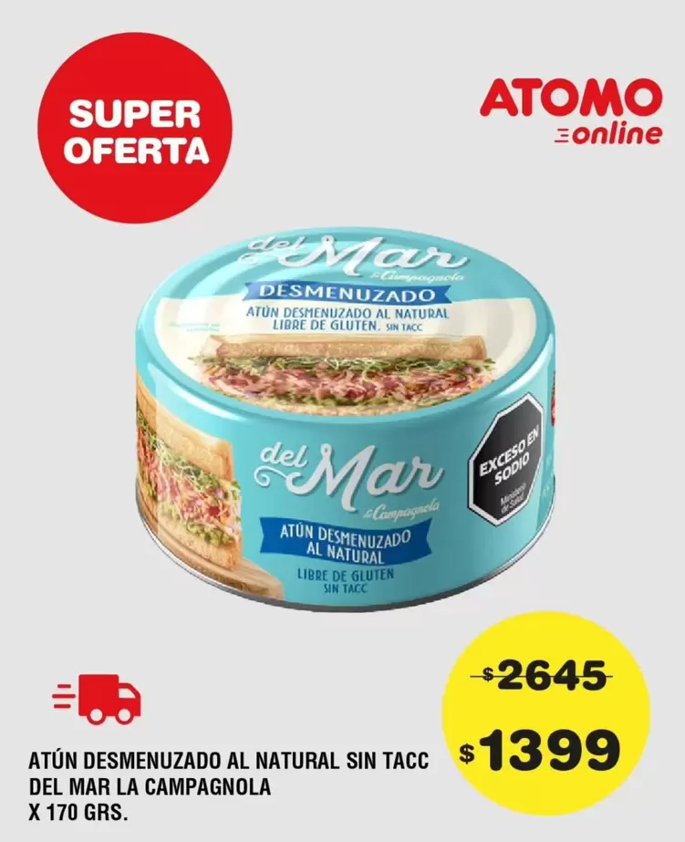 Atomo - ATÚN DESMENUZADO AL NATURAL SIN TACC