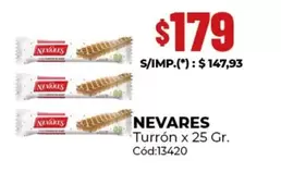 Nevares - Turrón x 25 Gr. Cód:13420