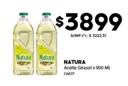 Natura - Aceite Girasol x 900 ML Cód:37