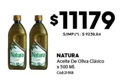 Natura - Aceite De Oliva Clásico x 500 Ml. Cód:21958