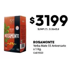 Rosamonte - Yerba Mate 55 Aniversario x 1 Kg. Cód:19323