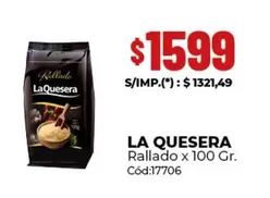 La Quesera - Rallado x 100 Gr. Cód:17706